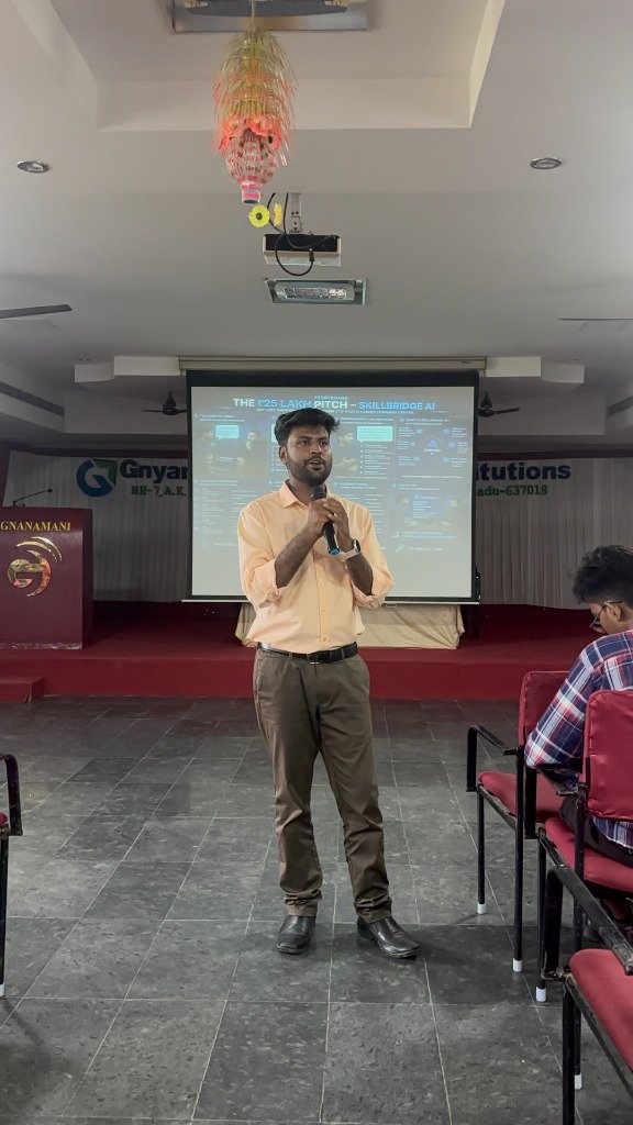 Speaker addressing the workshop participants at Gnanamani Educational Institutions.